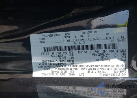 2014 Ford Focus Se z USA, uszkodzony, nr VIN 1FADP3F26EL162511